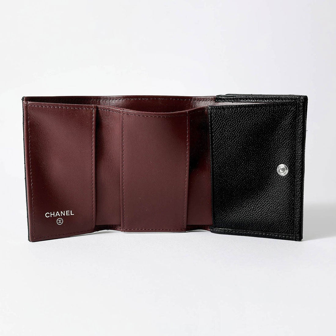 シャネル CHANEL 3つ折り財布 キャビアスキン MINI WALLET CHANEL