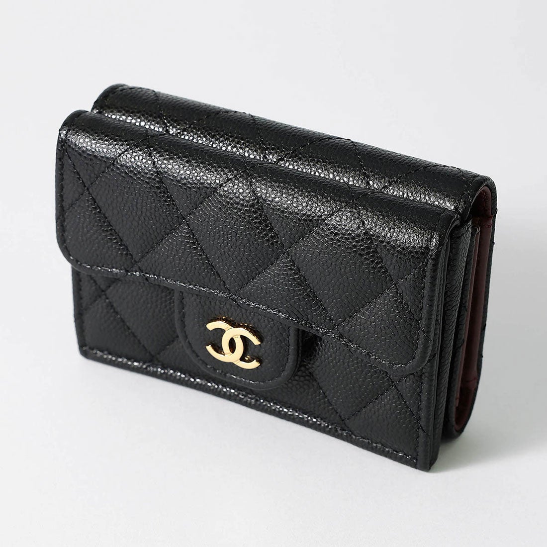 シャネル CHANEL 3つ折り財布 キャビアスキン MINI WALLET CHANEL