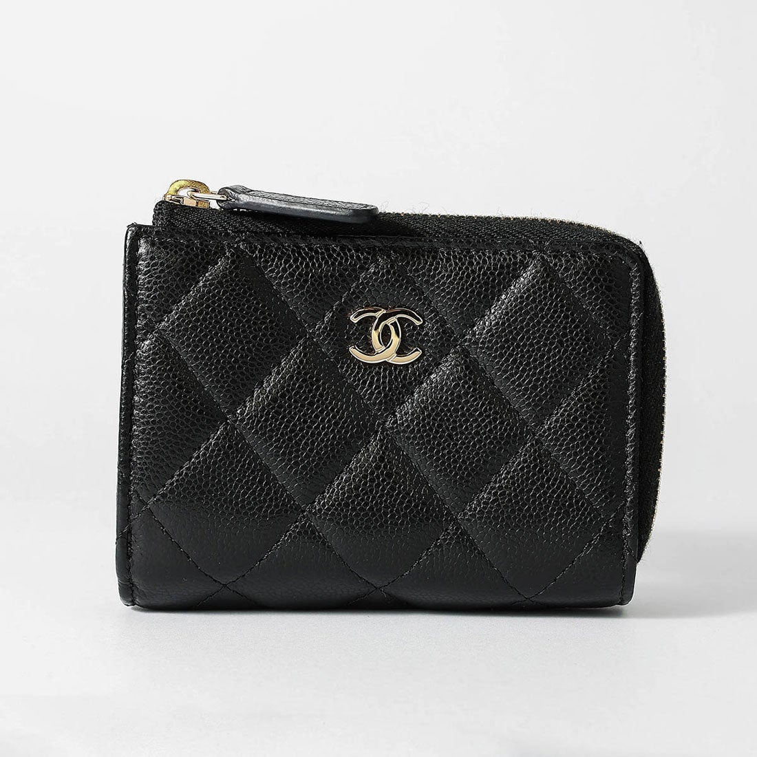シャネル CHANEL 3つ折り財布 キャビアスキン MINI WALLET CHANEL