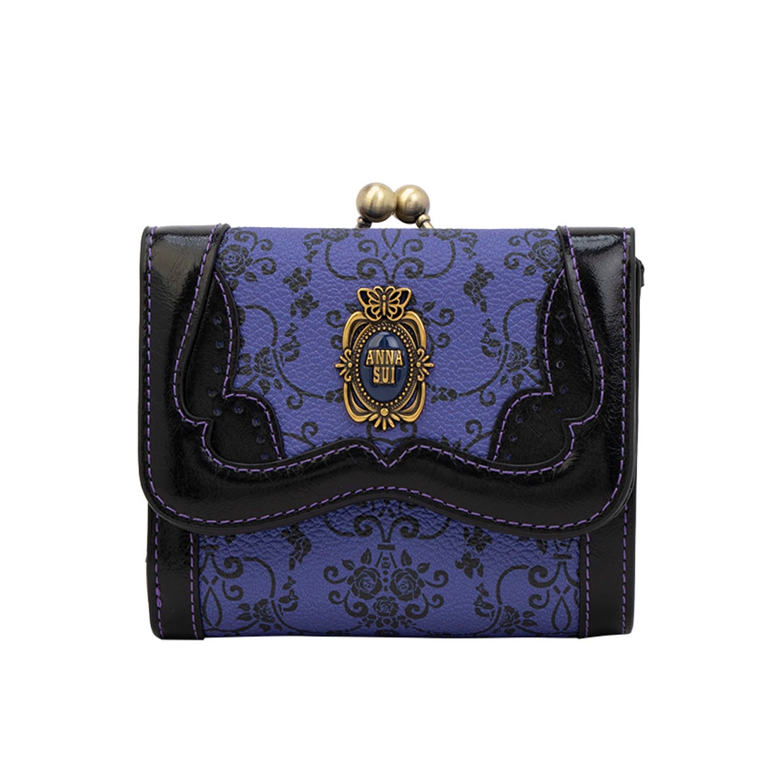 アナスイ ANNA SUI リーブル 口金二つ折り財布 （パープル） -人気