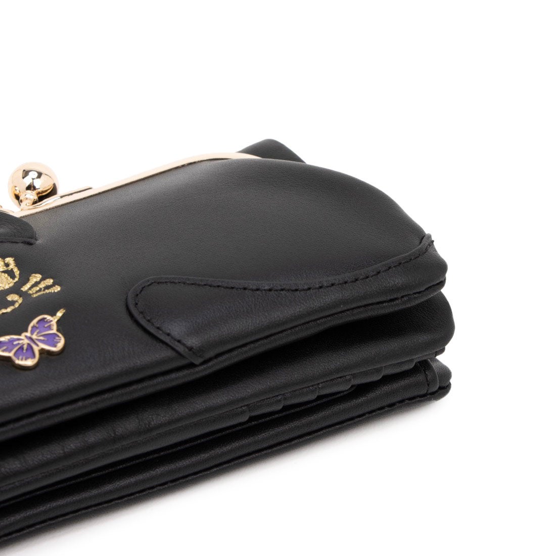 アナスイ ANNA SUI TITIソフト 口金二つ折り財布 （ブラック） -人気