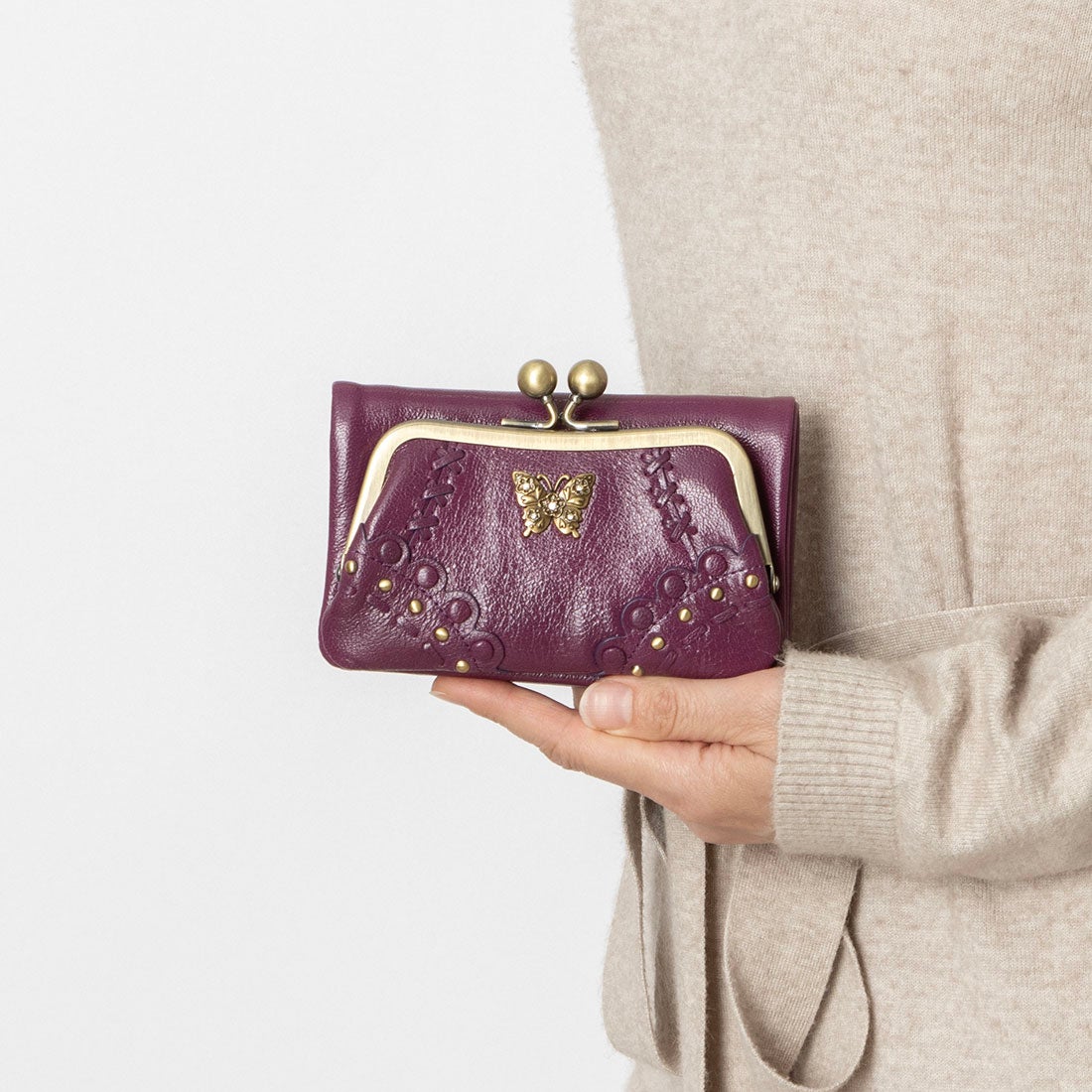 アナスイ ANNA SUI マチルダ 口金二つ折り財布 （ワイン） -靴