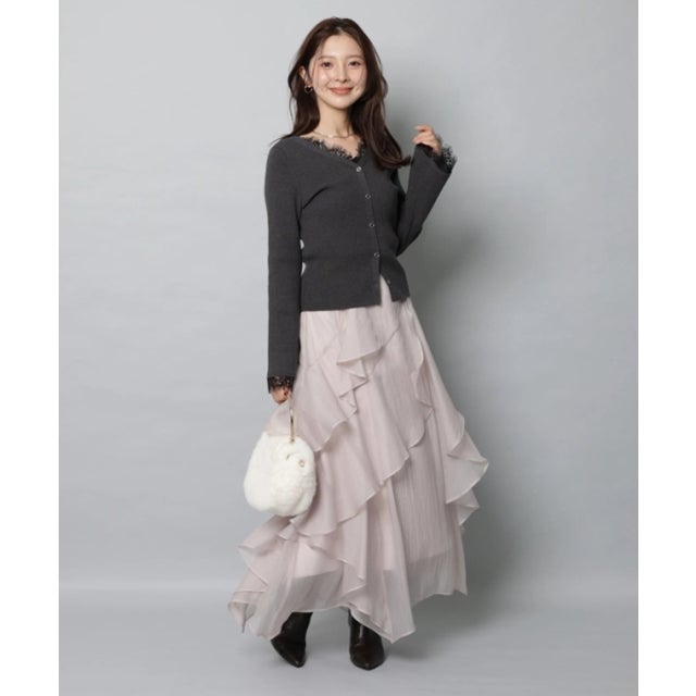 アプワイザー・リッシェ Apuweiser-riche 2WAYシアーフリルリブニット