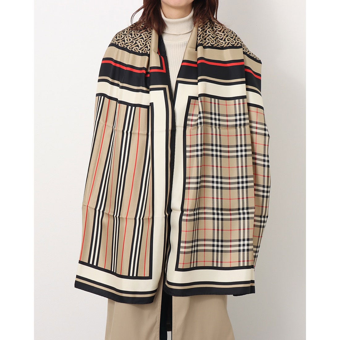 バーバリー BURBERRY シルク スカーフ （ARCHIVE BEIGE） -waja bazar