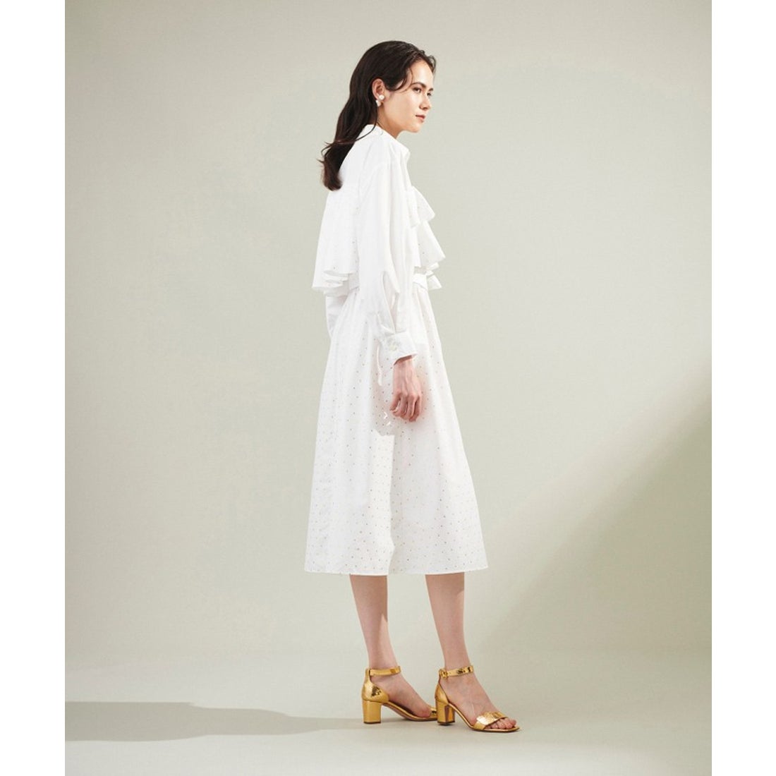 グレースコンチネンタル GRACE CONTINENTAL 箔ドットシャツドレス