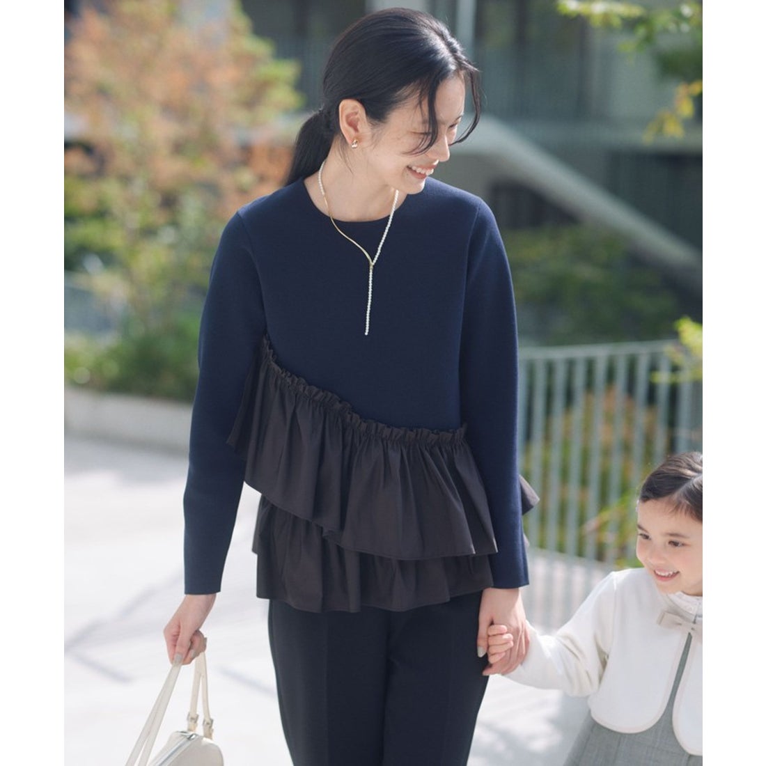 UNITED ARROWS green label relaxing タフタ ドッキング ペプラム プル