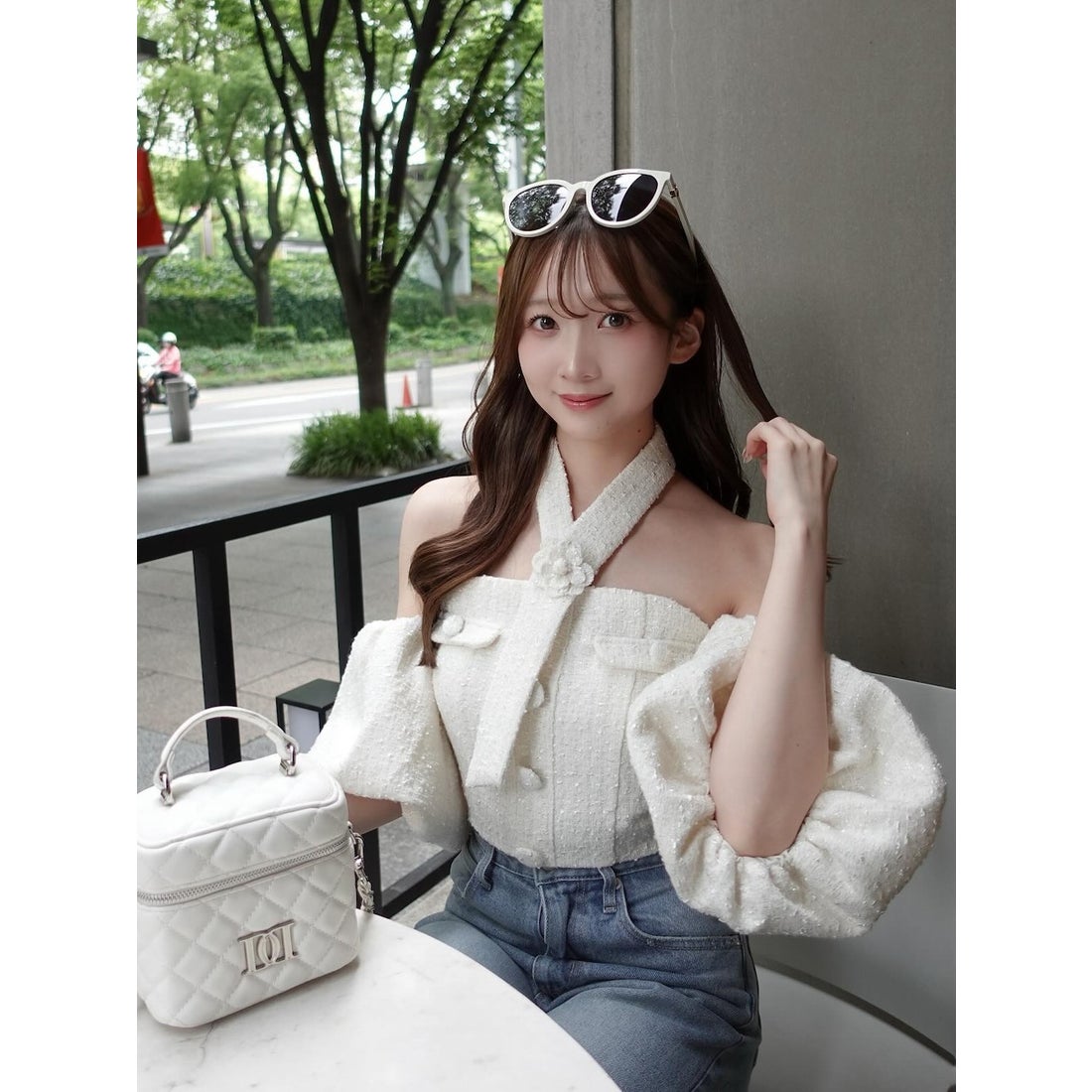 darich パフスリーブオフショルツイードトップス ダーリッチ 【公式通販】