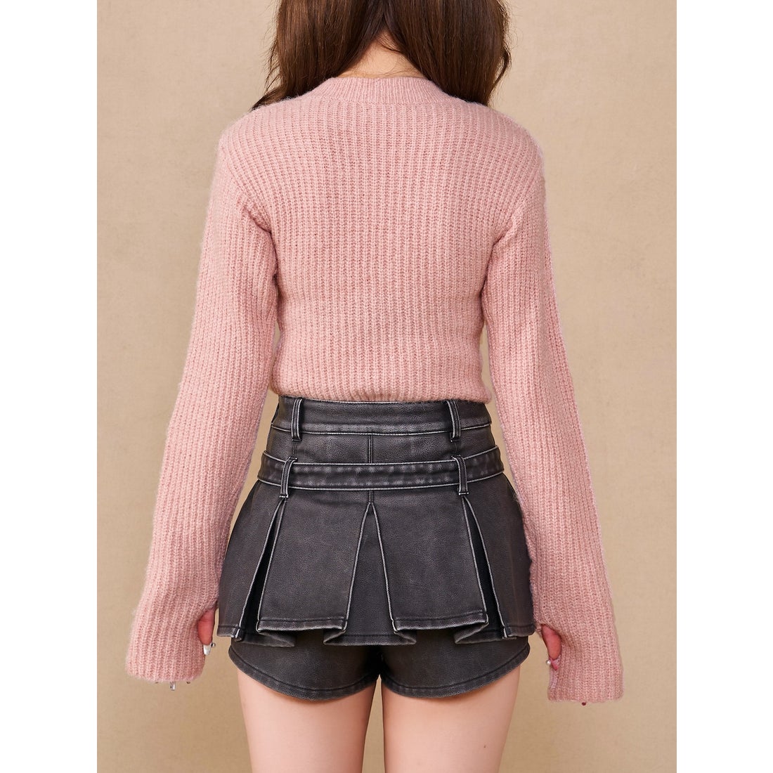 ダーリッチ Darich レースアップリボンニットトップス （ピンク） -靴