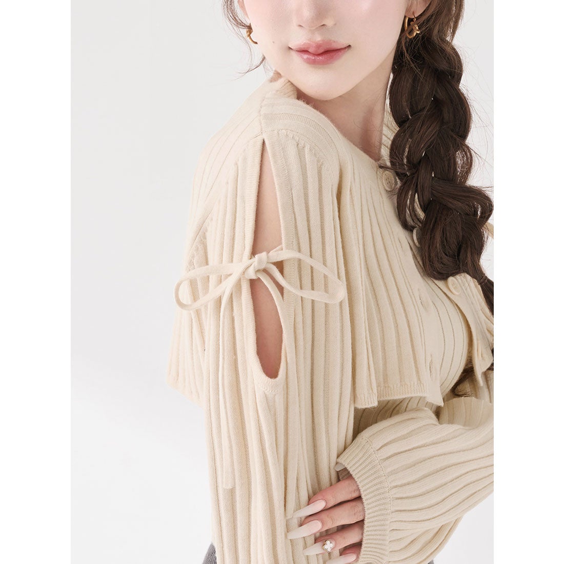 ダーリッチ Darich ショルダーオープンアンサンブルニットトップス