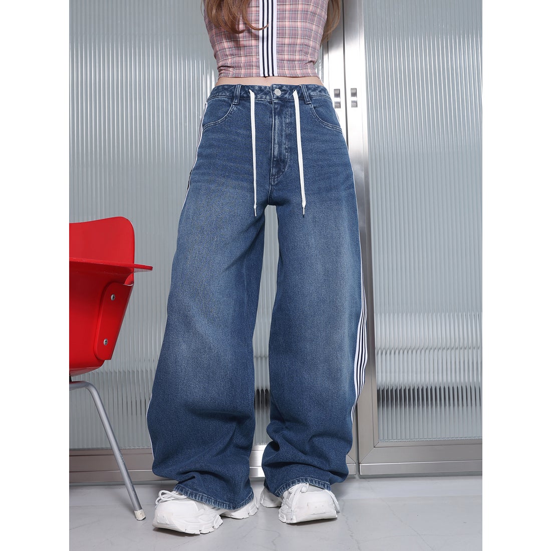 ダーリッチ Darich リメイクライクワイドデニムパンツ （ブルー