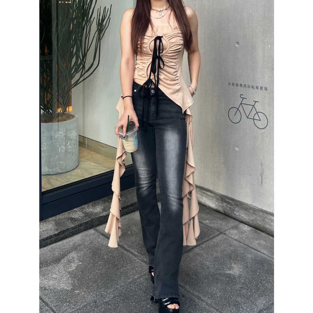 ダーリッチ Darich ブラストフレアデニムパンツ （ブラック