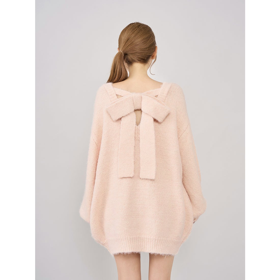 ダーリッチ Darich ビッグリボンバックオープンニットトップス