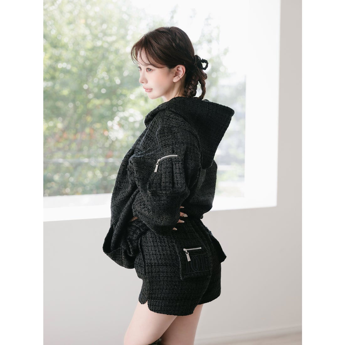 ダーリッチ Darich ツイードカーゴセットアップ （ピンク