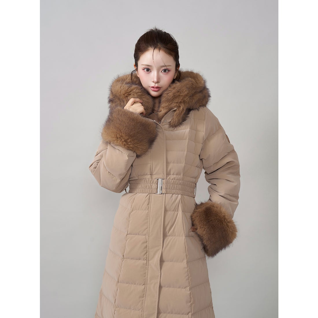 ダーリッチ Darich レディロングダウンコート （ベージュ