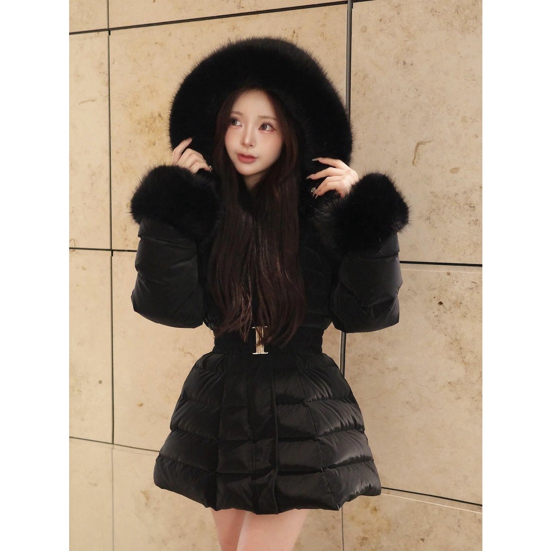 ダーリッチ Darich レディミディダウンコート （ブラック