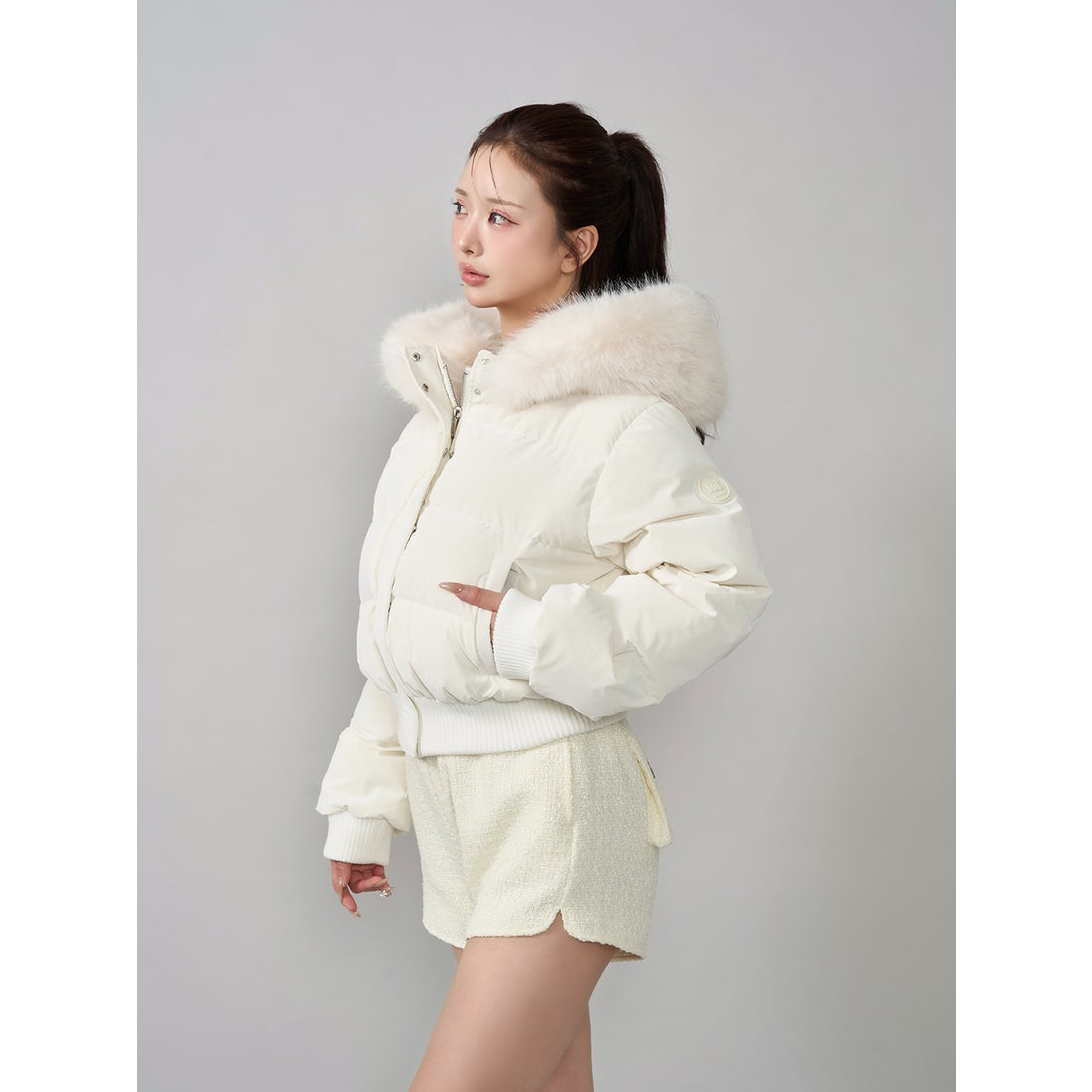 ダーリッチ Darich レディショートダウンジャケット （ホワイト） -靴