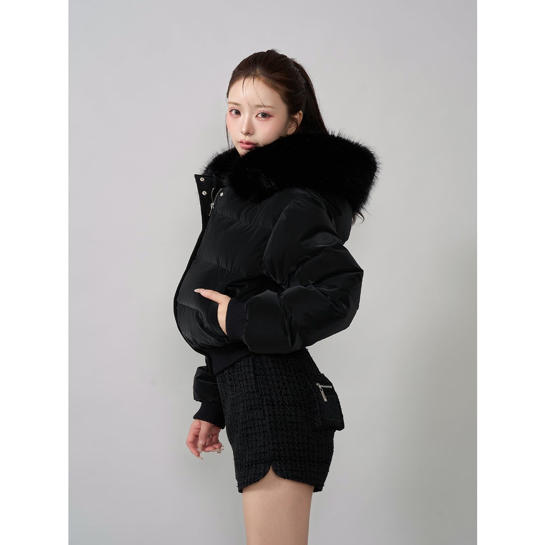 ダーリッチ Darich レディショートダウンジャケット （ブラック