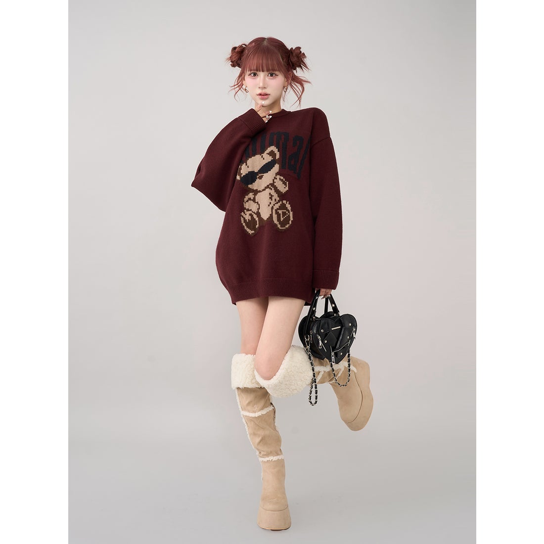 ダーリッチ Darich Danimalベアニットプルオーバー （ボルドー