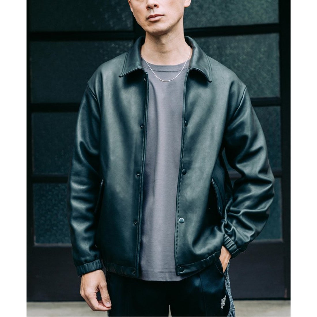 エディフィス EDIFICE べジタブルラムレザー コーチジャケット