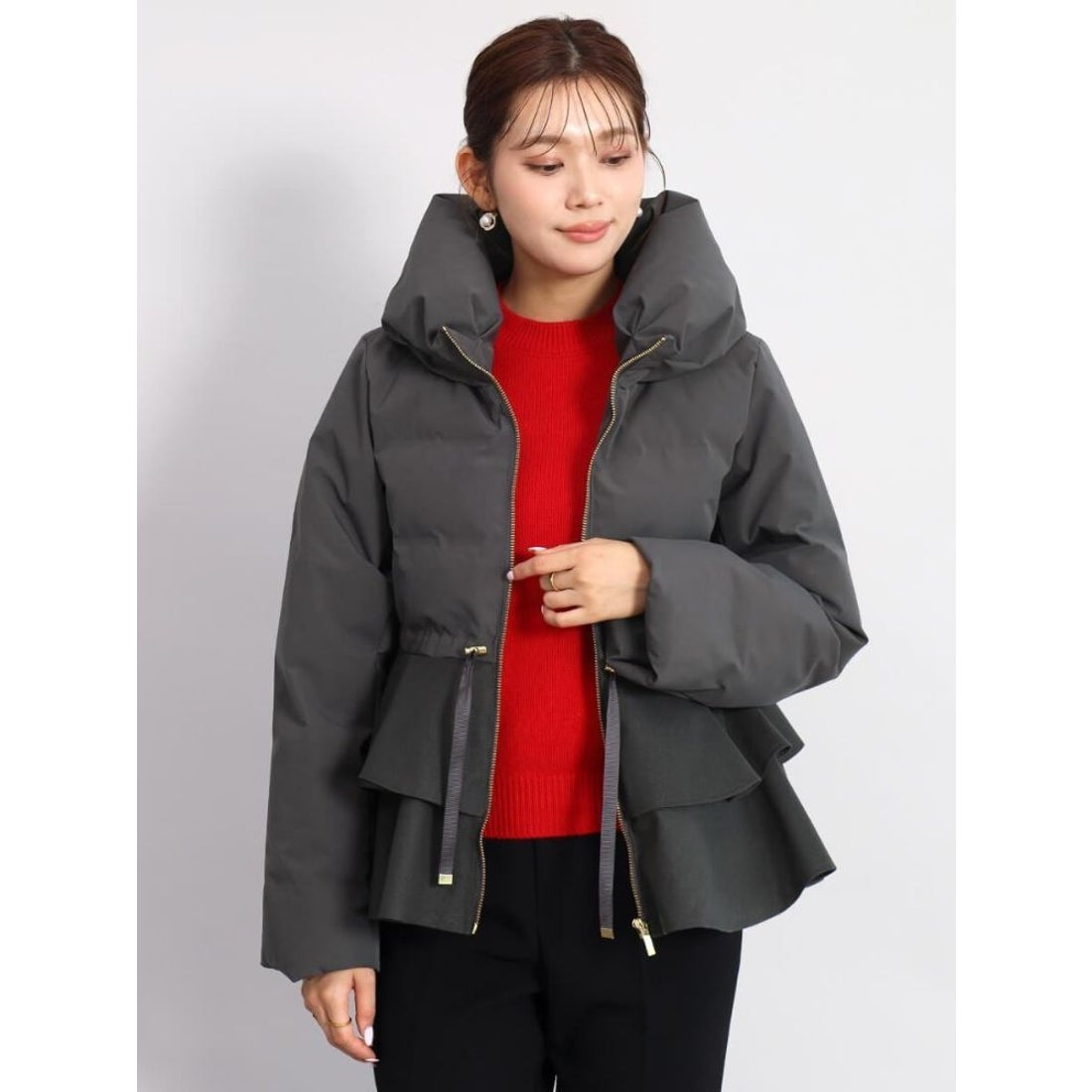 フェンネル FENNEL フリルペプラムダウンコート （ブラック