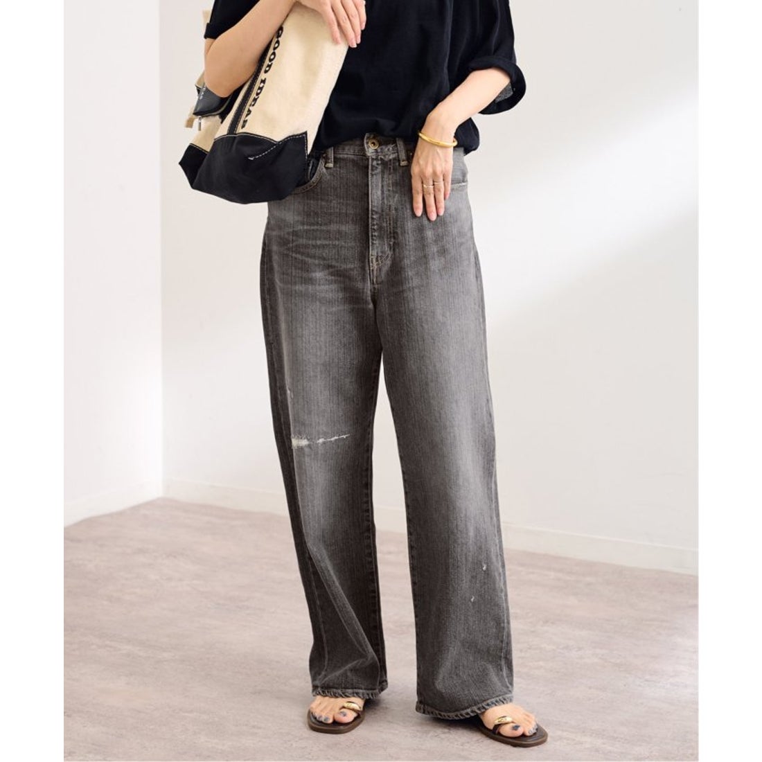 フレームワーク FRAMeWORK ≪追加≫デニムストレートパンツ3 （グレーA