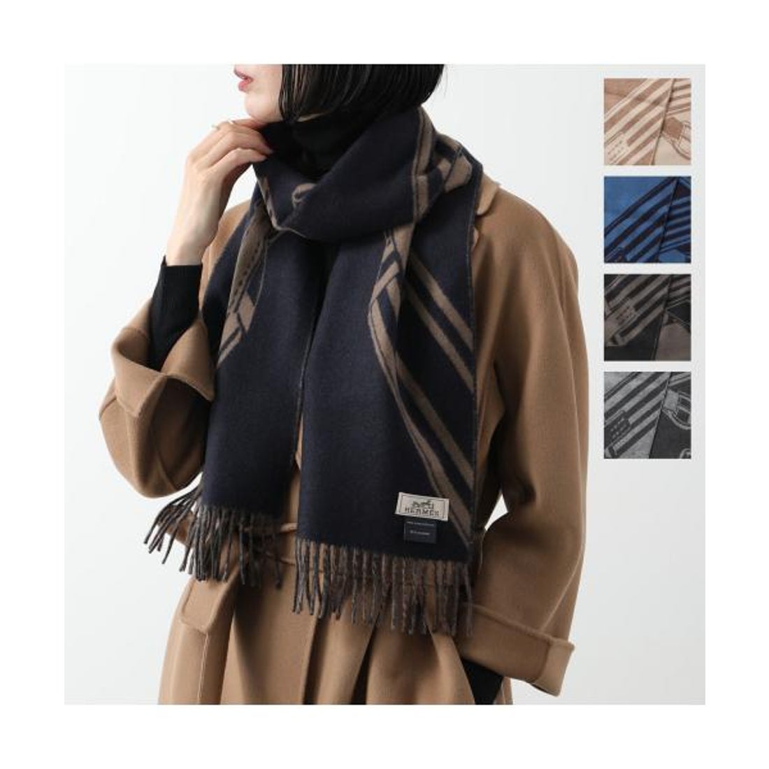 エルメス Hermes HERMES マフラー 170×25 ジグザグのサングル H394808T