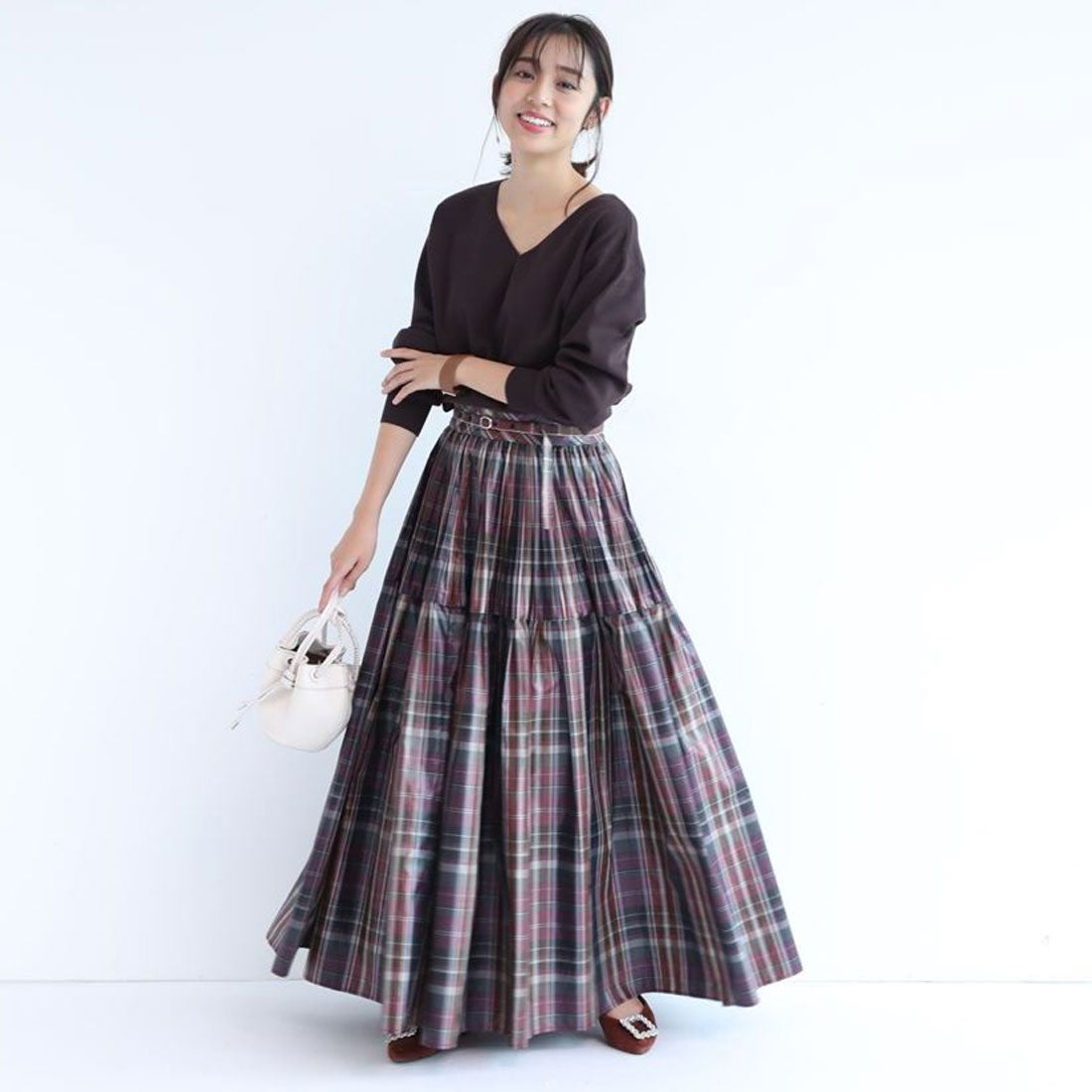 ジャスグリッティー JUSGLITTY ランダムプリーツチェックスカート