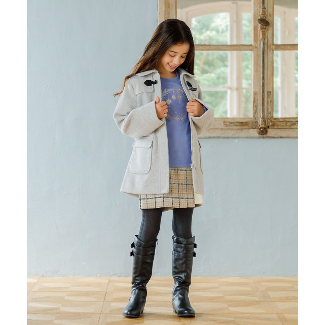 クミキョク キッズ 組曲 KIDS 【110－140cm】ダッフルコート （グレー