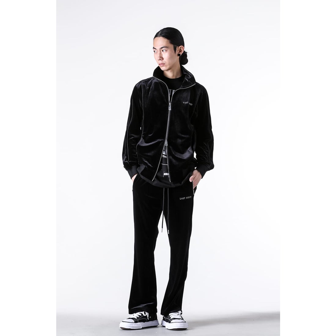 ラストネスト LAST NEST Velour Emb Track Pants V2 （Black
