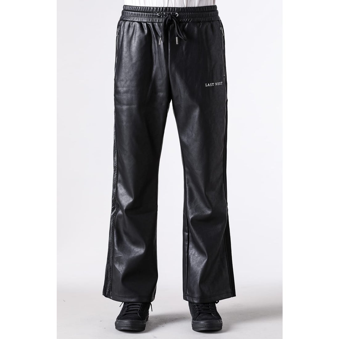 ラストネスト LAST NEST Faux Leather Track Pants （Black） -FASCINATE