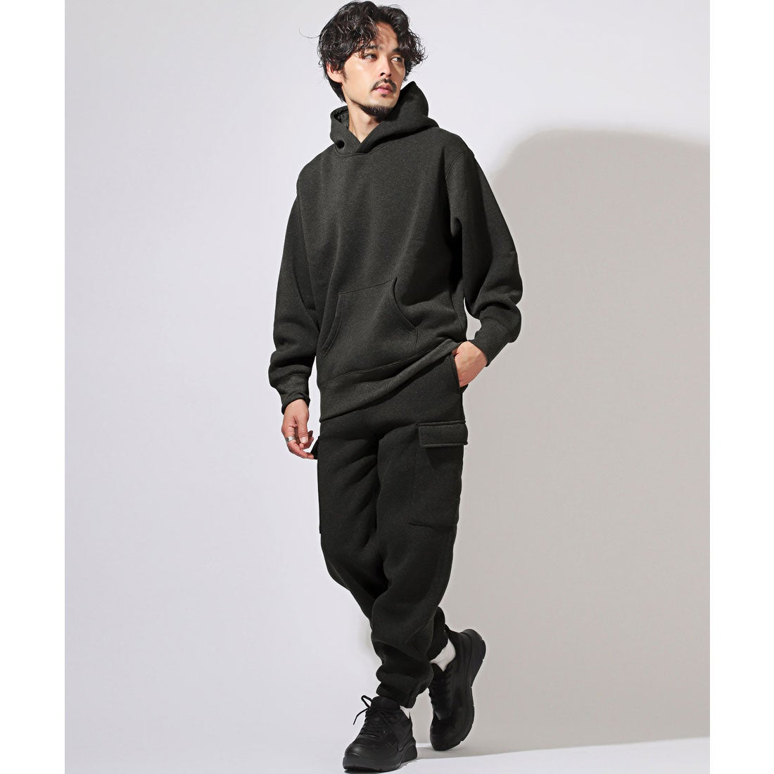 ラグスタイル LUXSTYLE ビッグシルエット裏起毛プルパーカー/フーディ