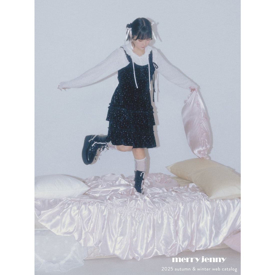 メリージェニー merry jenny コルセットベロアフレアミニワンピース