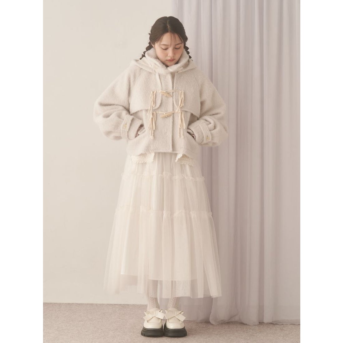 メリージェニー merry jenny milk shaggy Duffle Coat （オフホワイト