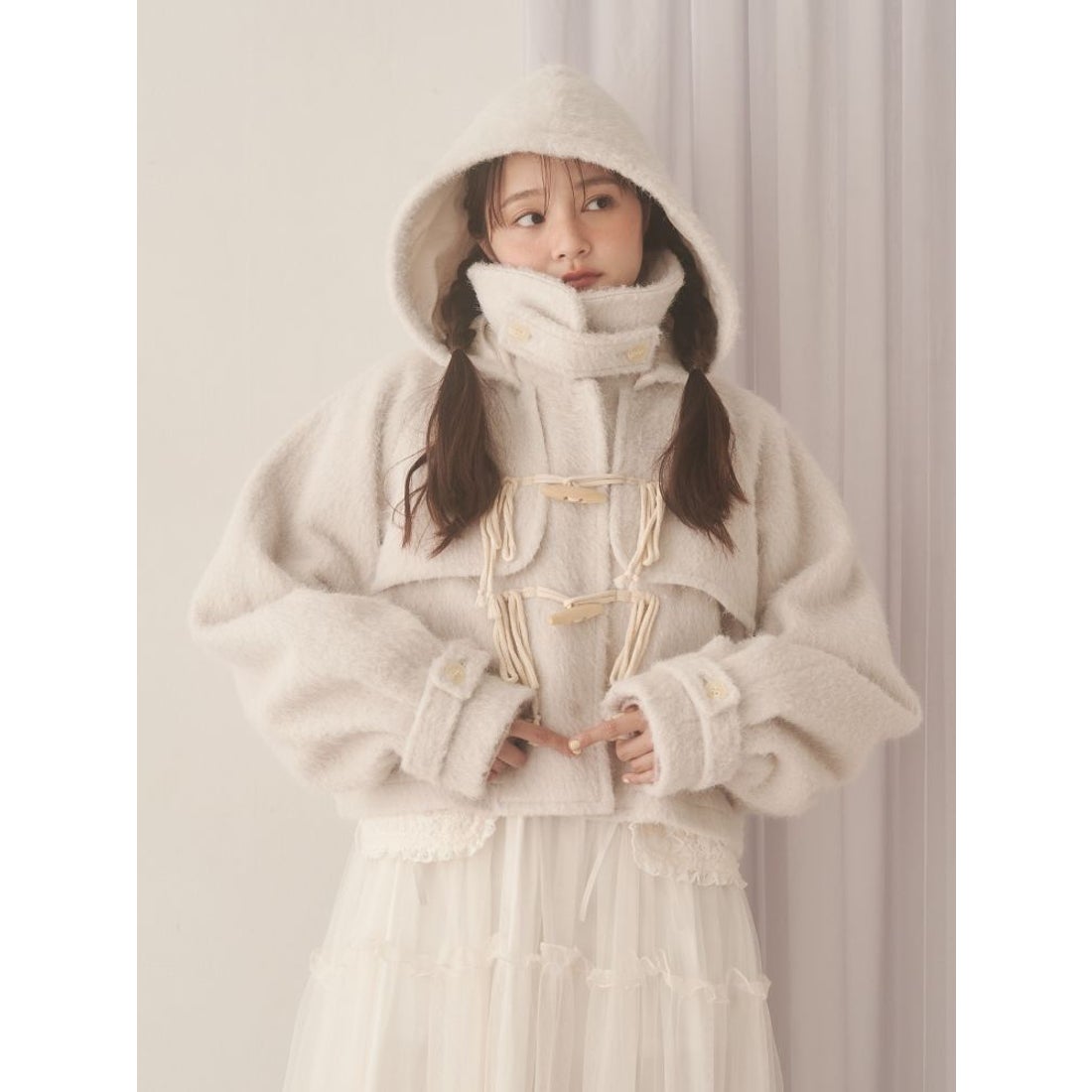 メリージェニー merry jenny milk shaggy Duffle Coat （オフホワイト