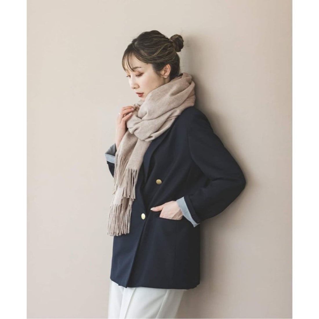ノーブル NOBLE 《追加2》オリジナルカシミヤストール （サックス