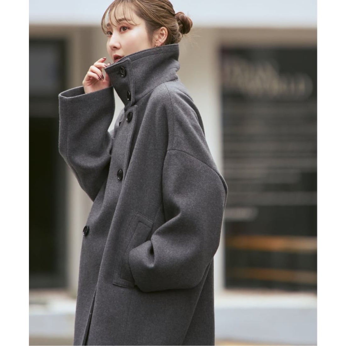 ノーブル NOBLE 《追加・WEB限定カラー》スタンドカラーオーバーコート