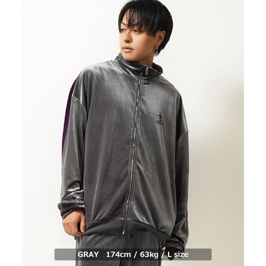 ワンフォークロージング 1111clothing ◇ベロア トラックジャケット