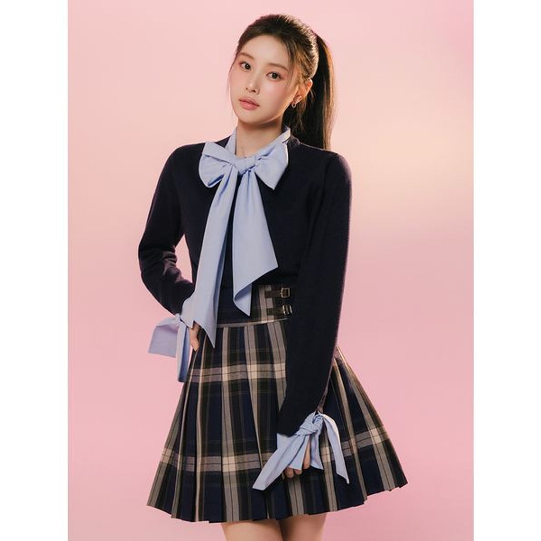 スナイデル SNIDEL ボウタイドッキングニットプルオーバー （BLK