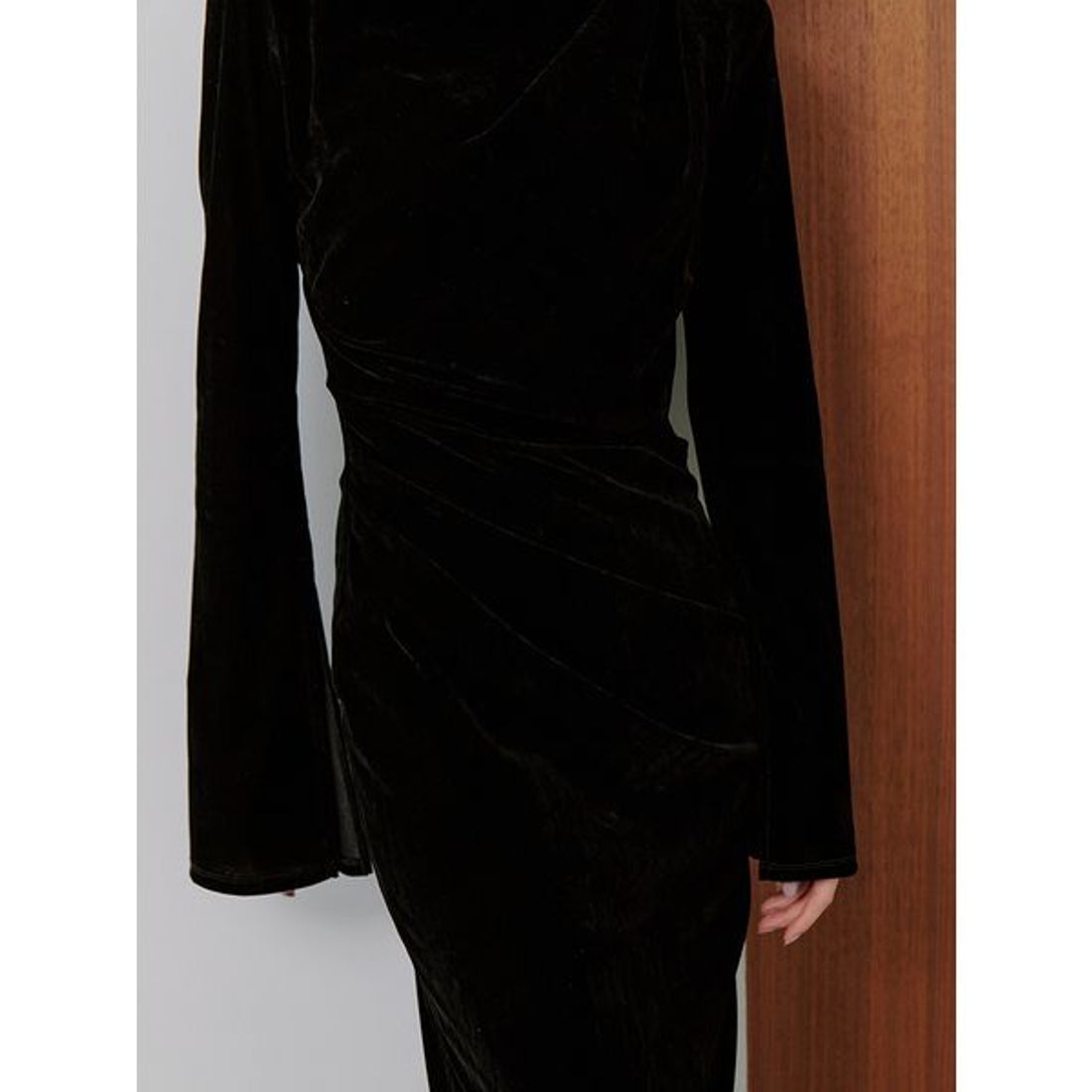 スナイデル SNIDEL フロッキーベロアドレープドレス （OLV