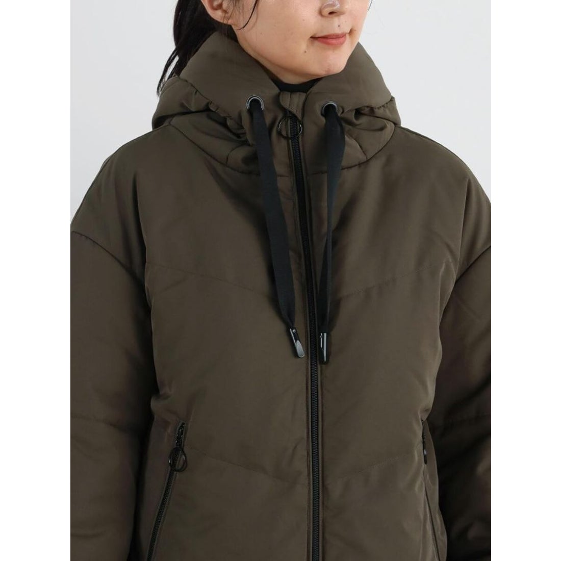 クローブ CLOVE フードミドルダウンブルゾン （カーキ