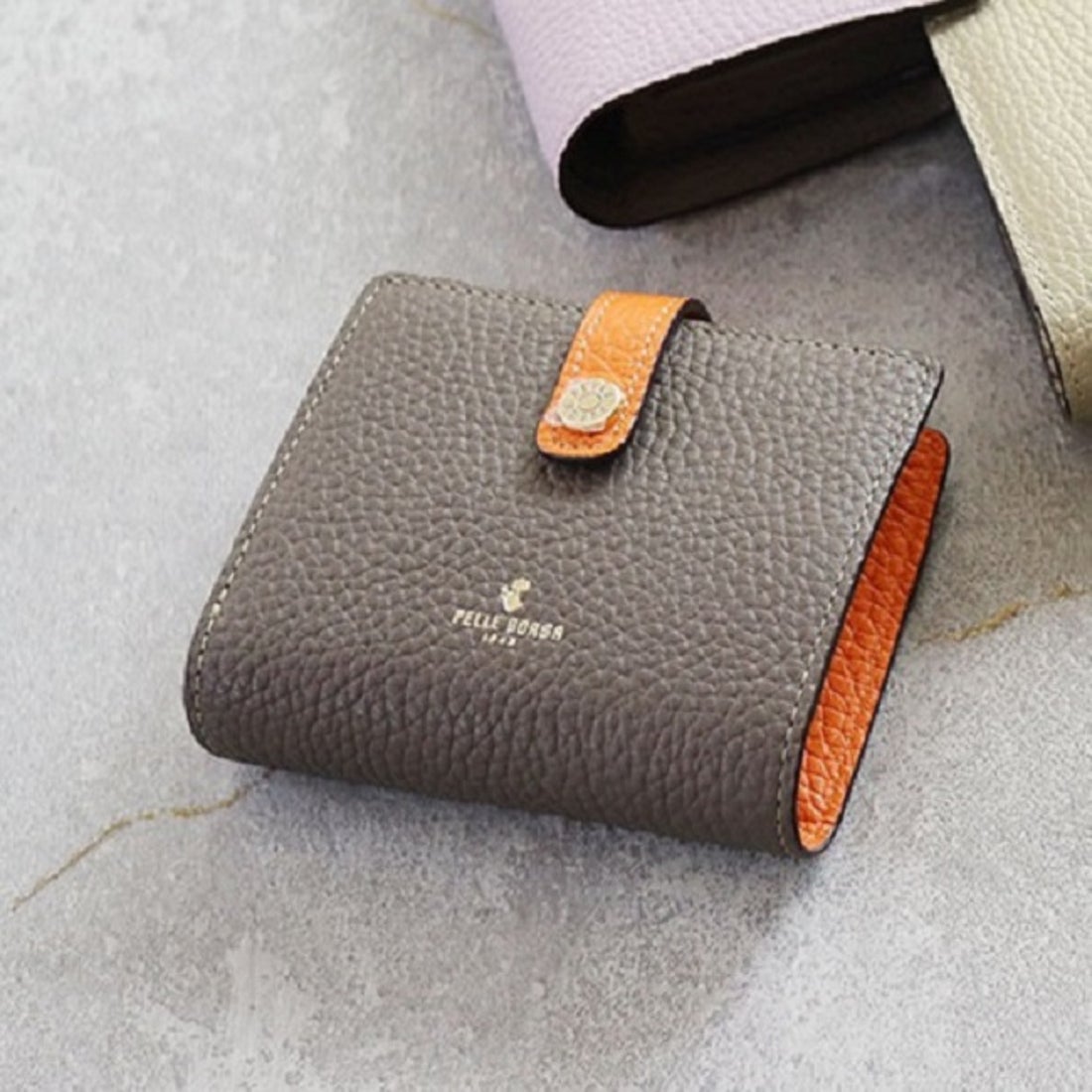 ペレボルサ PELLE BORSA 「レネットグッズ」二つ折り財布 （トープ