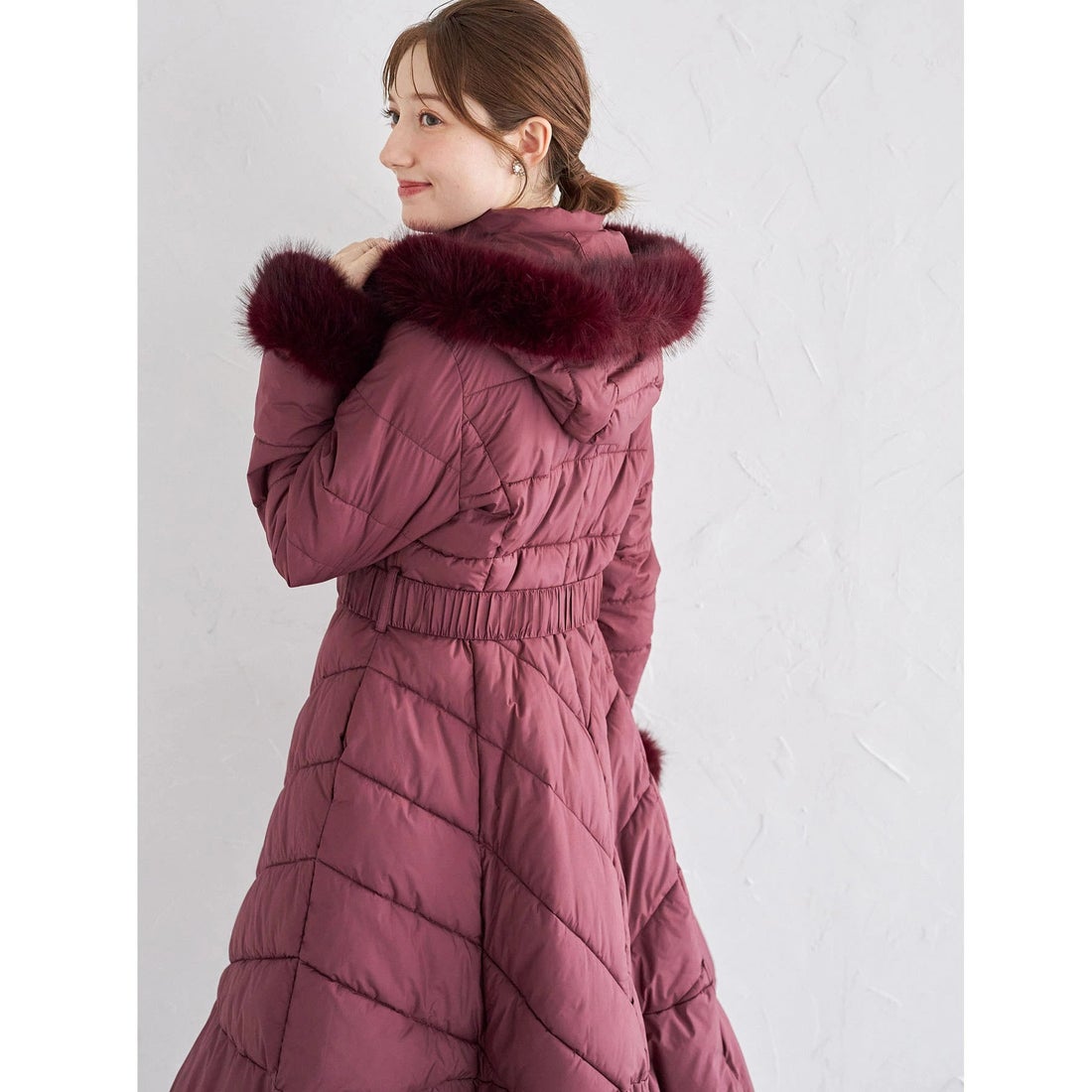 トッコクローゼット tocco closet 取り外し可能なファー＆ベルト付き