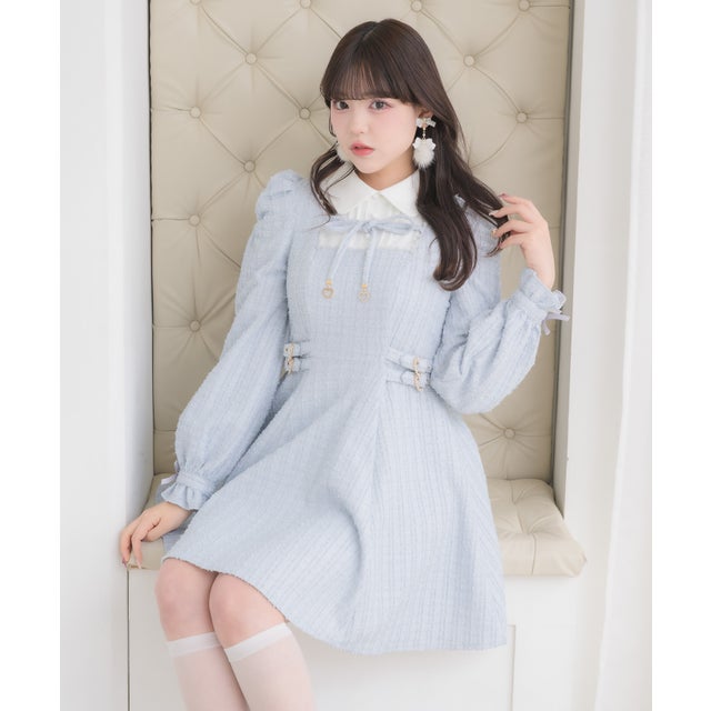 ロジータ ROJITA 花柄半袖ミニワンピース （ブルー） - ファッション