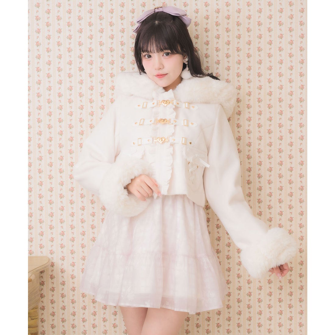 ロジータ ROJITA ハートバックルショートコート （ホワイト