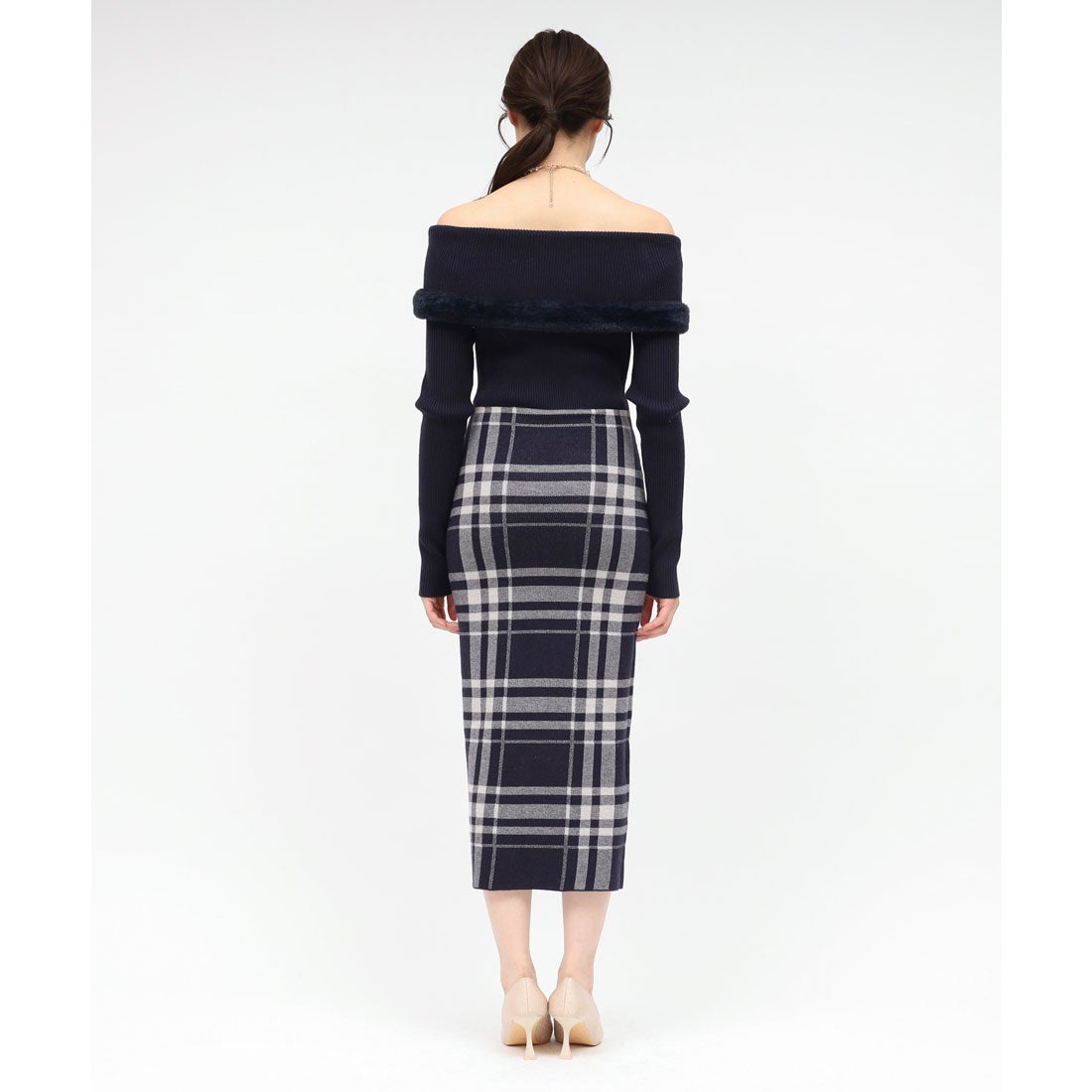 ロイヤルパーティー ROYAL PARTY ファートリミングチェックジャガード