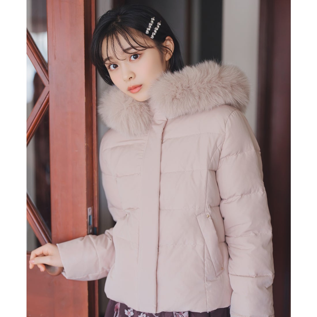 ウィルセレクション WILLSELECTION フードファーペプラムショート