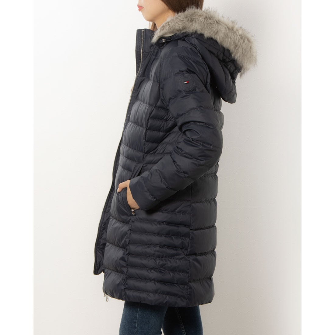 トミー ヒルフィガー TOMMY HILFIGER ファーダウンコート （ネイビー
