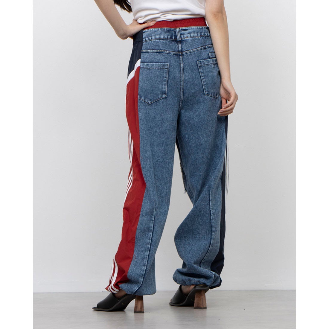 スリーフォータイム Three Four Time サイドスイッチデニムパンツ