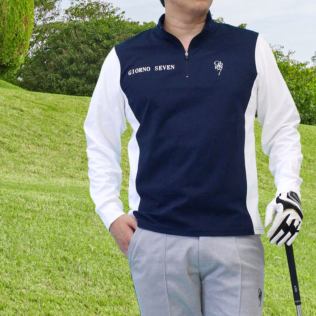 トップイズム TopIsm ゴルフウェア メンズ ハーフジップ モックネック