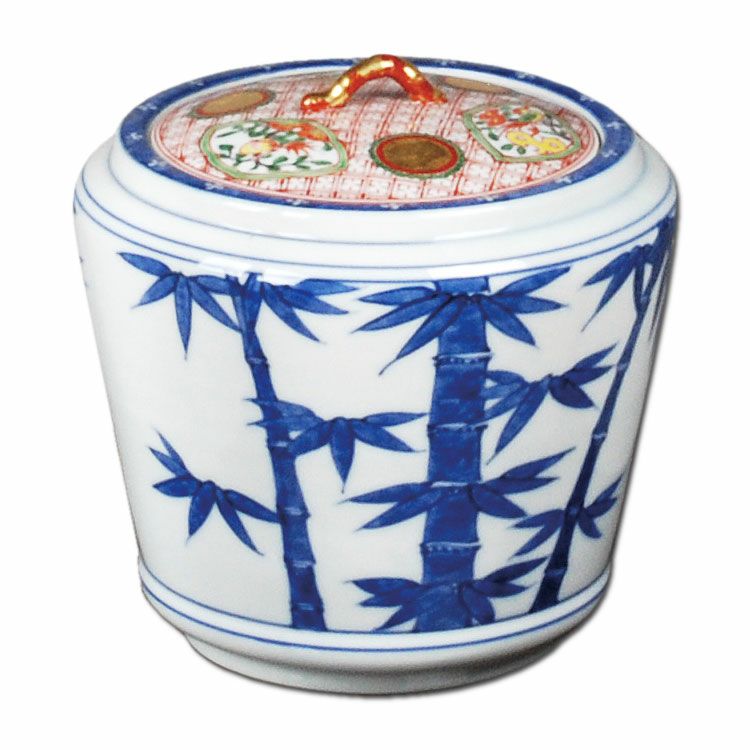 茶道具 水指 染付 一重口 竹の図 平安 高野昭阿弥 京焼 清水焼 茶道具